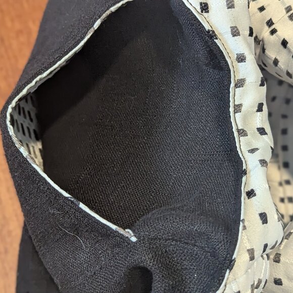 CUTE HANDMADE BLACK LINEN BAG-UNUSED-THIS IS A HOMEMADE ITEM/UNBRANDED - Picture 6 of 11